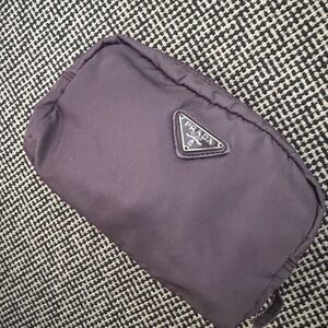 Prada Violet Nylon Triangle Logo Pouch